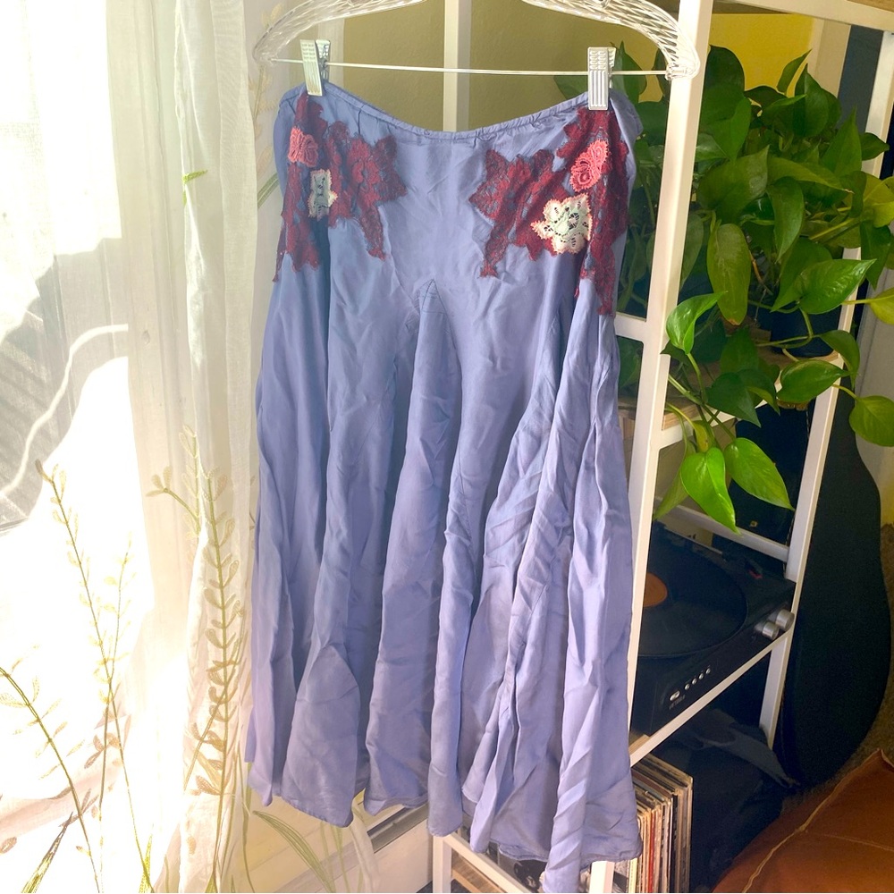 Free People | Silky Applique Midi Skirt - Picture 7 of 7